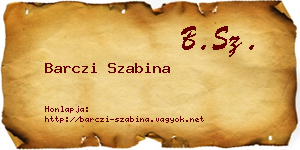 Barczi Szabina névjegykártya